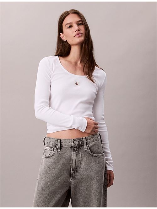 ls woven label 2x2 baby rib scoo CALVIN KLEIN JEANS | LV047D218GYAF